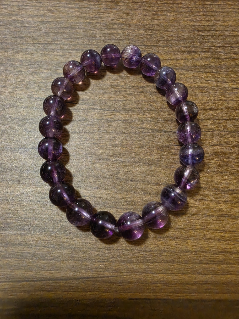 Purple Flourite 8mm Bead Stretch Bracelet - Women Jewelry